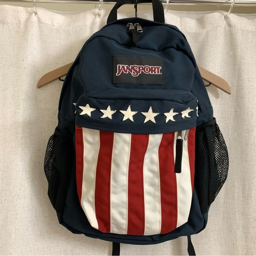 JanSport American Flag Motif Backpack JS 67 Applique RARE